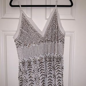 White Beaded Details Free People Mini Dress